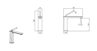Смеситель для раковины Black&White Gravity 7105GM оружейная сталь